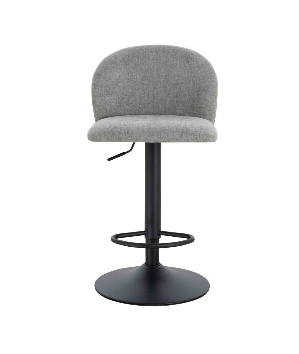 Maxwell Set of 2 Light Grey Textured Fabric Curved Bar Chairs