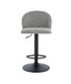 Maxwell Set of 2 Light Grey Textured Fabric Curved Bar Chairs