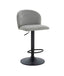 Maxwell Set of 2 Light Grey Textured Fabric Curved Bar Chairs