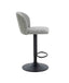 Maxwell Set of 2 Light Grey Textured Fabric Curved Bar Chairs