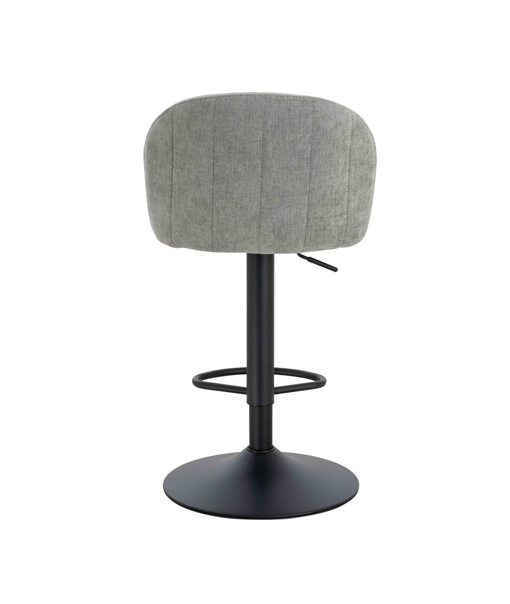 Maxwell Set of 2 Light Grey Textured Fabric Curved Bar Chairs