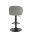 Maxwell Set of 2 Light Grey Textured Fabric Curved Bar Chairs