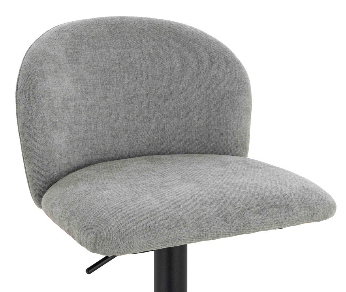 Maxwell Set of 2 Light Grey Textured Fabric Curved Bar Chairs