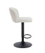 Maxwell Set of Two Beige Textured Fabric Curved Bar Chairs