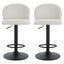 Maxwell Set of Two Beige Textured Fabric Curved Bar Chairs