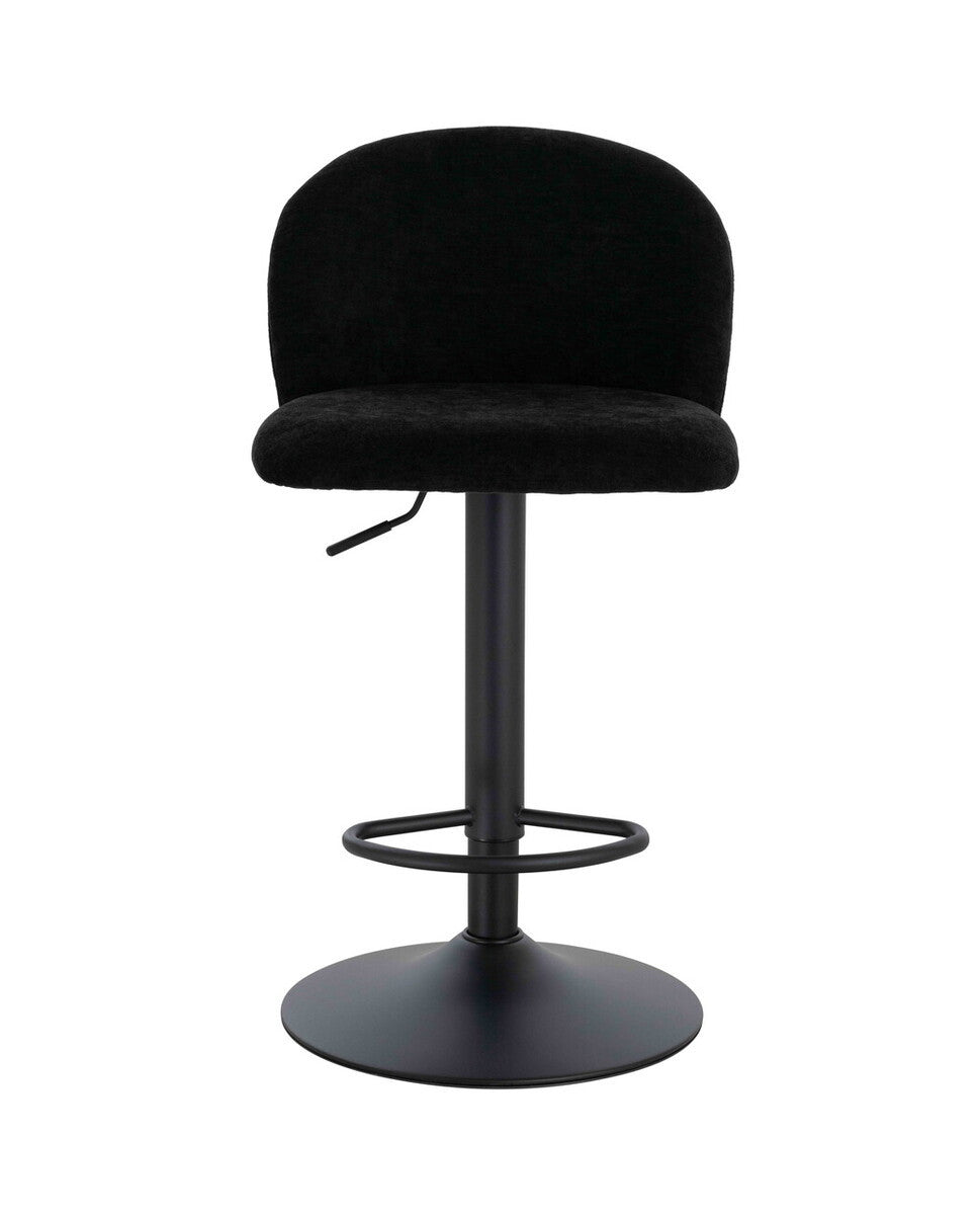 Maxwell Set of 2 Black Textured Fabric Curved Bar Chairs