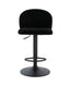 Maxwell Set of 2 Black Textured Fabric Curved Bar Chairs