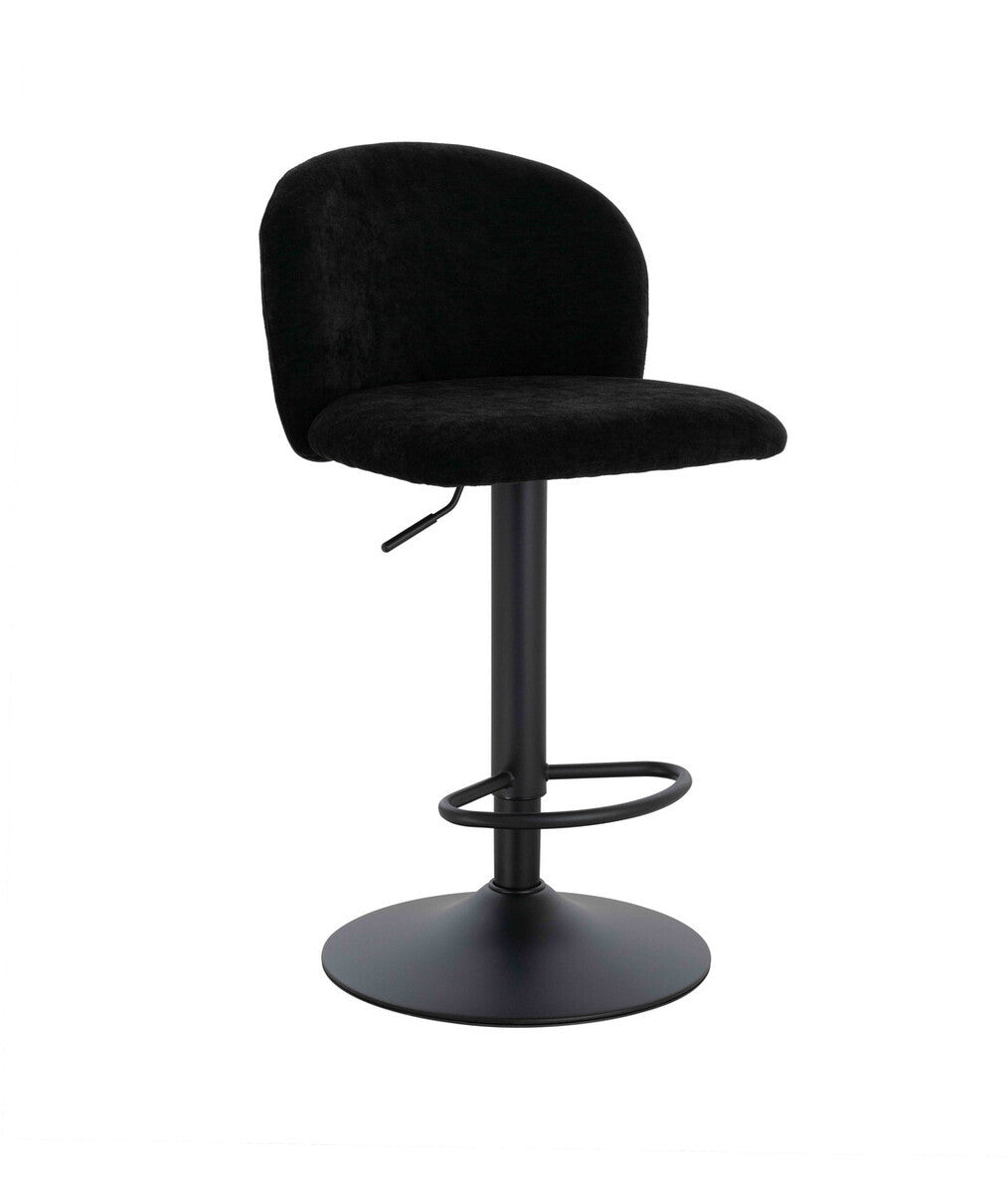 Maxwell Set of 2 Black Textured Fabric Curved Bar Chairs