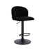 Maxwell Set of 2 Black Textured Fabric Curved Bar Chairs