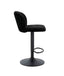 Maxwell Set of 2 Black Textured Fabric Curved Bar Chairs