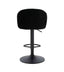 Maxwell Set of 2 Black Textured Fabric Curved Bar Chairs