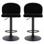 Maxwell Set of 2 Black Textured Fabric Curved Bar Chairs