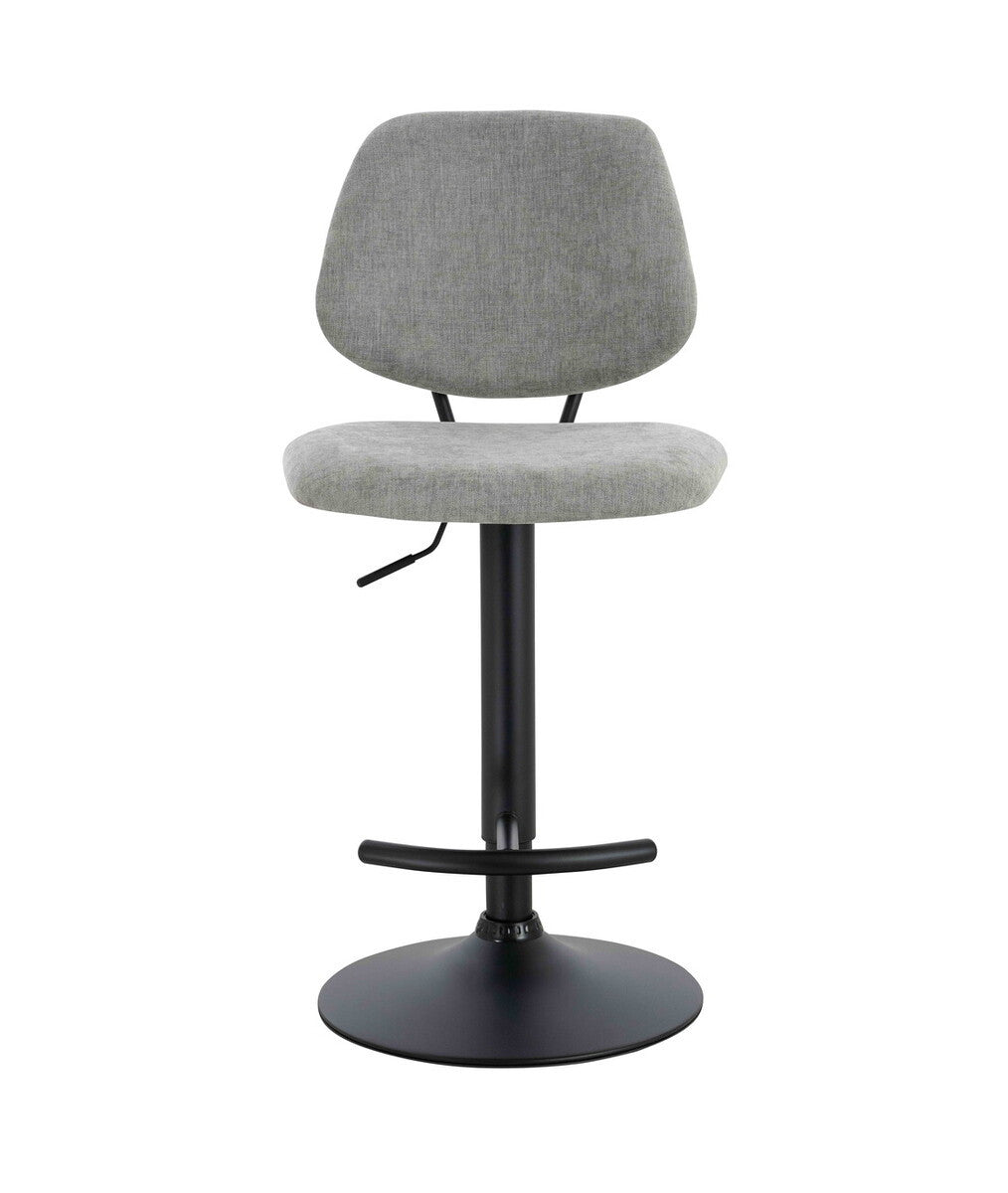 Maxwell Set of 2 Light Grey Textured Fabric Bar Chairs
