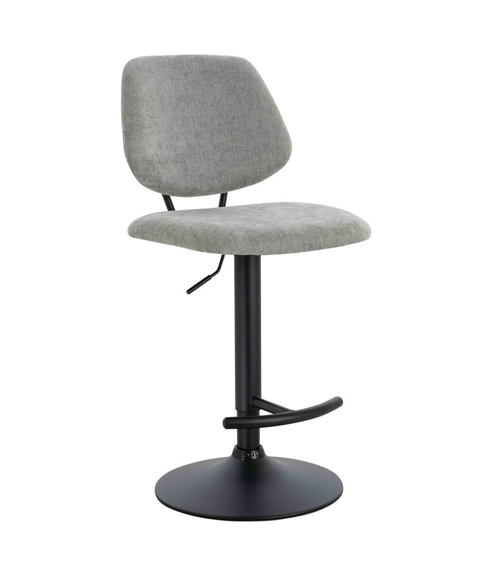 Maxwell Set of 2 Light Grey Textured Fabric Bar Chairs