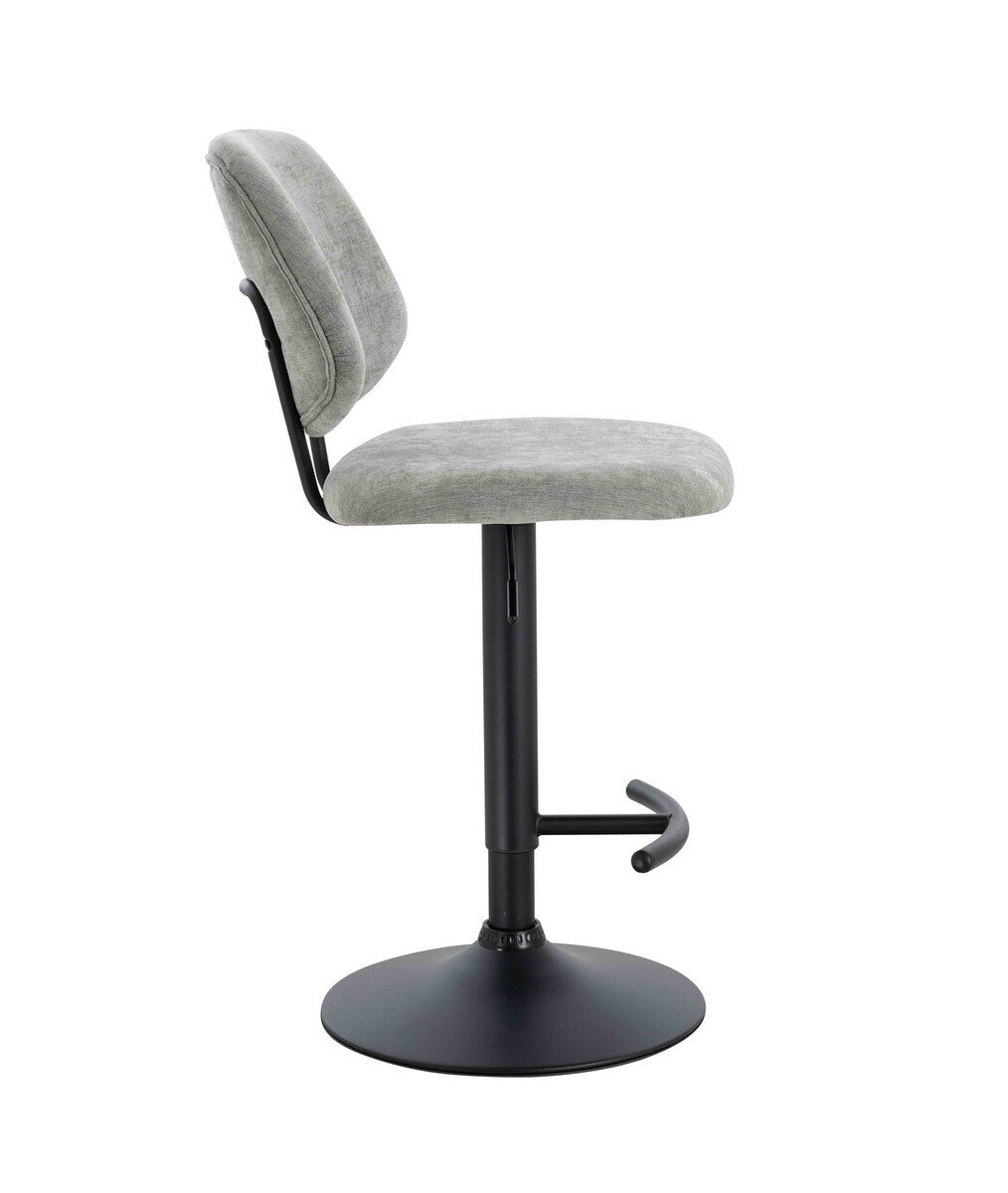 Maxwell Set of 2 Light Grey Textured Fabric Bar Chairs