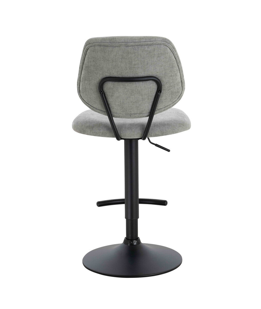 Maxwell Set of 2 Light Grey Textured Fabric Bar Chairs