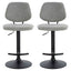 Maxwell Set of 2 Light Grey Textured Fabric Bar Chairs