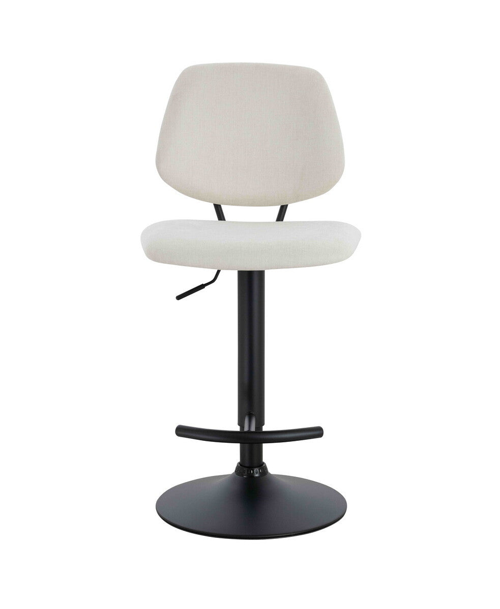 Maxwell Set of 2 Beige Textured Fabric Bar Chairs
