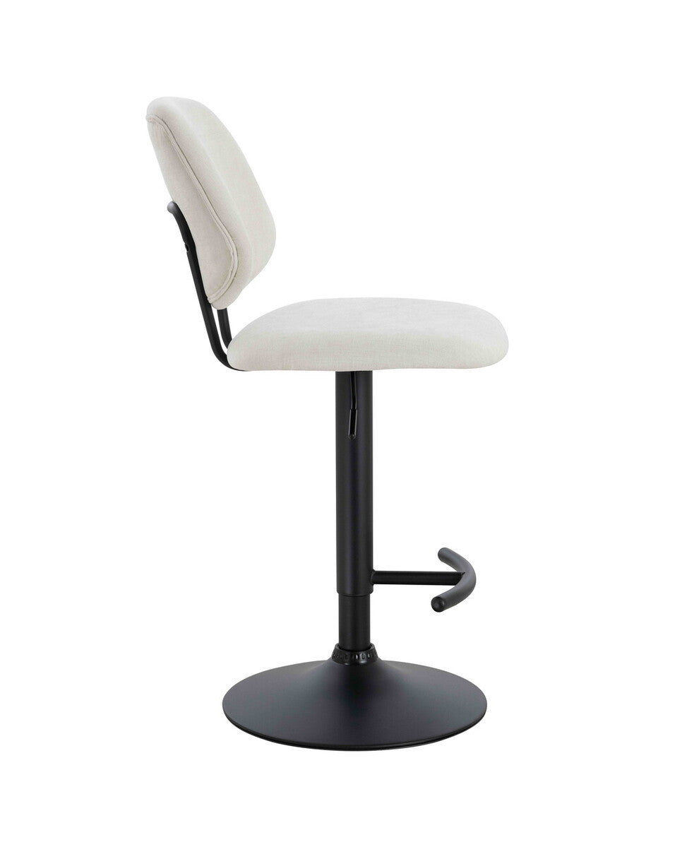 Maxwell Set of 2 Beige Textured Fabric Bar Chairs
