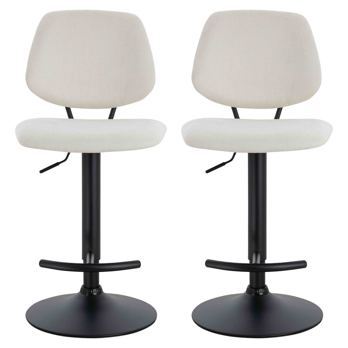 Maxwell Set of 2 Beige Textured Fabric Bar Chairs