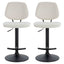 Maxwell Set of 2 Beige Textured Fabric Bar Chairs