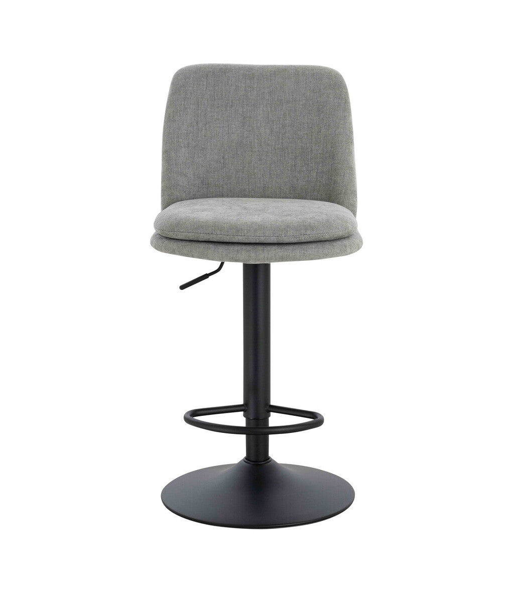 Maxwell Set of 2 Light Grey Textured Fabric Cushioned Bar Chairs