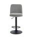 Maxwell Set of 2 Light Grey Textured Fabric Cushioned Bar Chairs