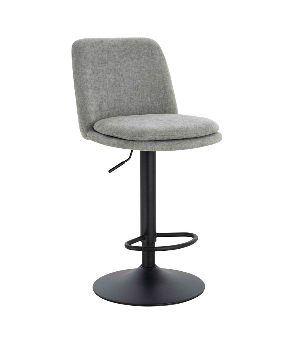 Maxwell Set of 2 Light Grey Textured Fabric Cushioned Bar Chairs