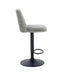 Maxwell Set of 2 Light Grey Textured Fabric Cushioned Bar Chairs