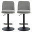 Maxwell Set of 2 Light Grey Textured Fabric Cushioned Bar Chairs