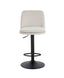 Maxwell Set of 2 Beige Textured Fabric Cushioned Bar Chairs
