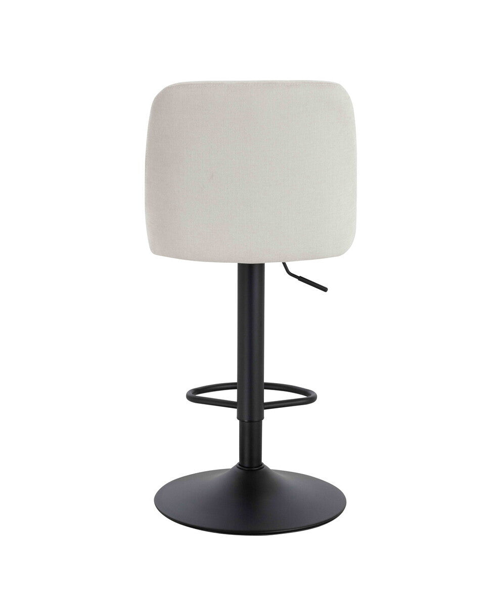 Maxwell Set of 2 Beige Textured Fabric Cushioned Bar Chairs