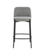 Maxwell Set of 2 Light Grey Textured Fabric Bar Chairs with Black Legs