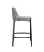 Maxwell Set of 2 Light Grey Textured Fabric Bar Chairs with Black Legs