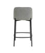 Maxwell Set of 2 Light Grey Textured Fabric Bar Chairs with Black Legs