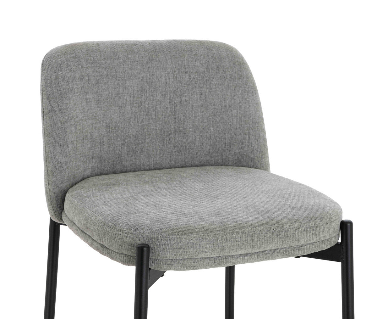 Maxwell Set of 2 Light Grey Textured Fabric Bar Chairs with Black Legs