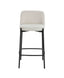 Maxwell Set of Two Beige Textured Fabric Bar Chairs with Black Legs