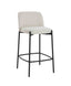 Maxwell Set of Two Beige Textured Fabric Bar Chairs with Black Legs