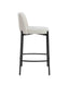 Maxwell Set of Two Beige Textured Fabric Bar Chairs with Black Legs