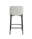 Maxwell Set of Two Beige Textured Fabric Bar Chairs with Black Legs
