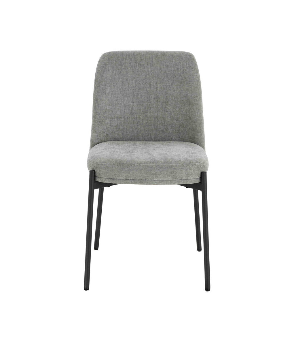 Maxwell Set of 2 Light Grey Textured Fabric Dining Chairs