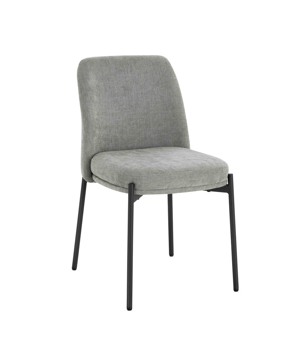 Maxwell Set of 2 Light Grey Textured Fabric Dining Chairs