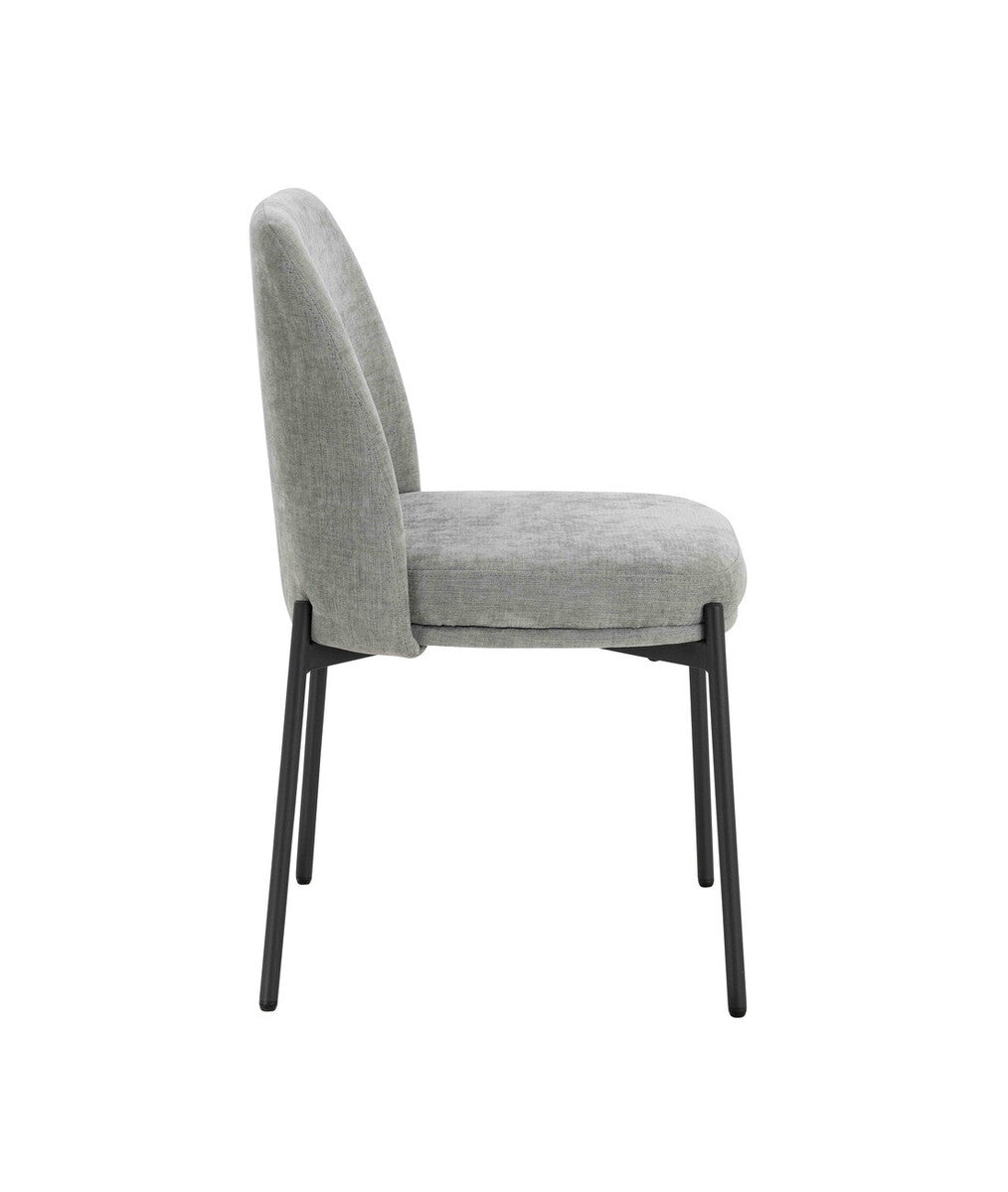 Maxwell Set of 2 Light Grey Textured Fabric Dining Chairs