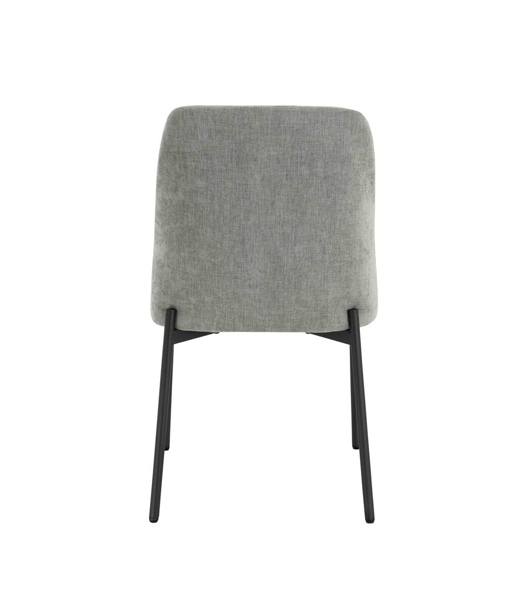 Maxwell Set of 2 Light Grey Textured Fabric Dining Chairs