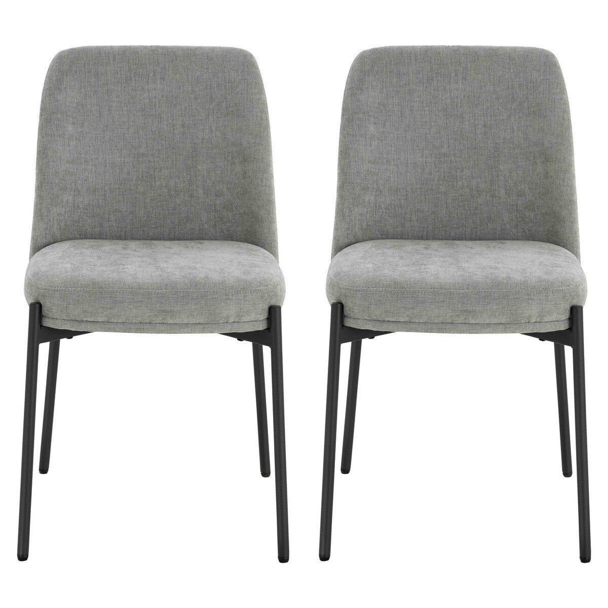 Maxwell Set of 2 Light Grey Textured Fabric Dining Chairs