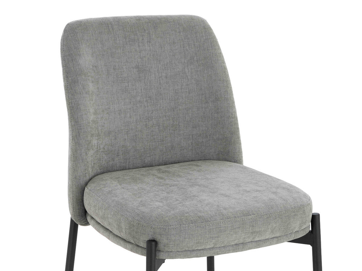 Maxwell Set of 2 Light Grey Textured Fabric Dining Chairs