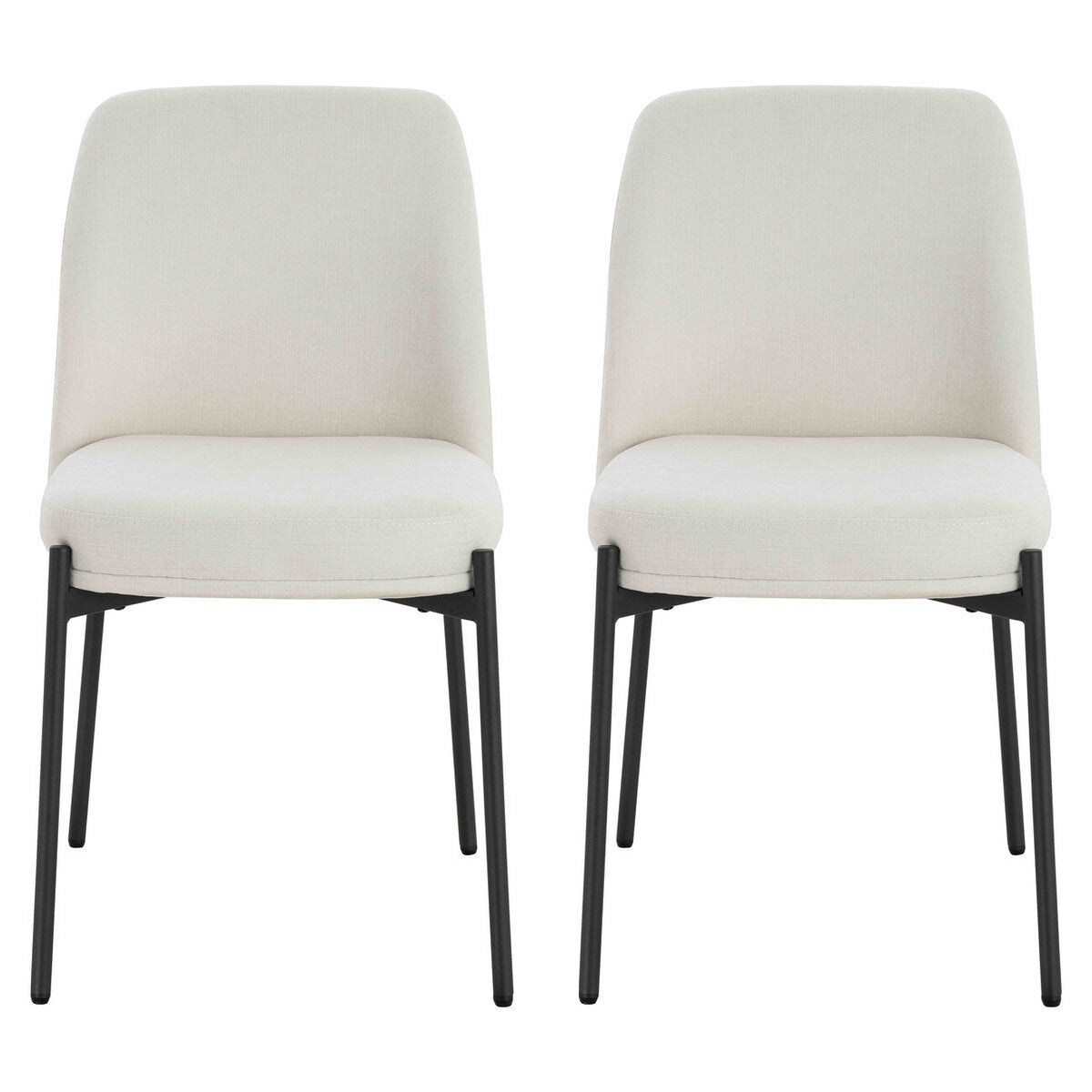 Maxwell Set of Two Light Beige Textured Fabric Dining Chairs