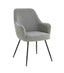 Maxwell Set of 2 Light Grey Textured Fabric Dining Chairs with Arms