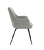 Maxwell Set of 2 Light Grey Textured Fabric Dining Chairs with Arms