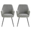 Maxwell Set of 2 Light Grey Textured Fabric Dining Chairs with Arms
